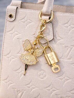 LV Gold Padlock & Key 🔒 Authentic Louis Vuitton Bag Unbranded Fairy Charm